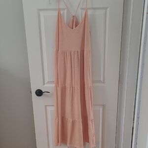 Peach Sleeveless Maxi Dress